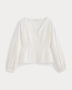 Balloon Sleeve Top in Cotton Silk