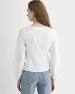 Balloon Sleeve Top in Cotton Silk