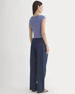 Boatneck Cap-Sleeve Top in Butterknit