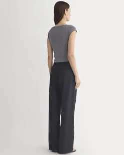 Boatneck Cap-Sleeve Top in Butterknit