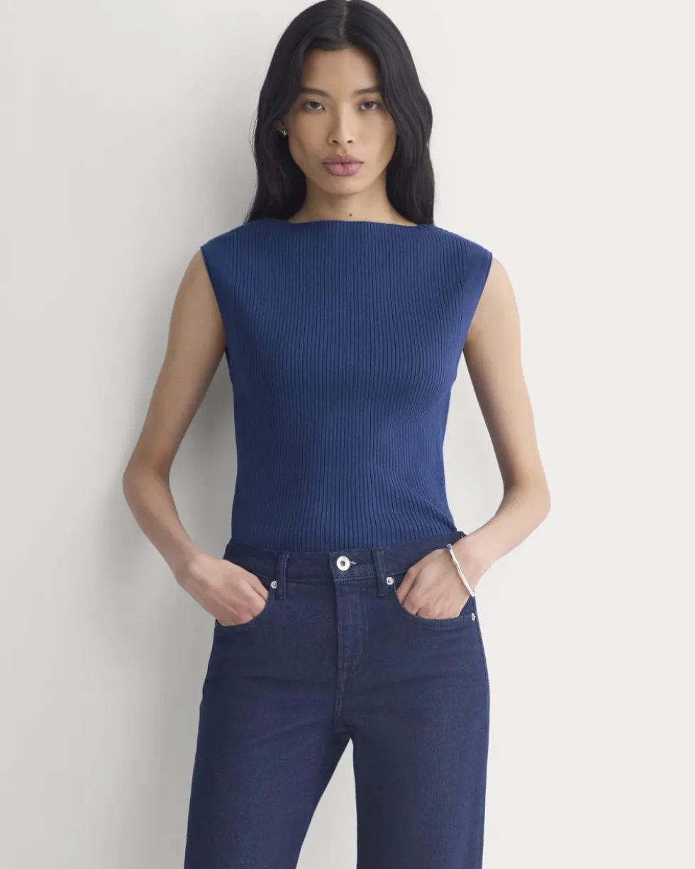 Boat-Neck Ribbed Knit