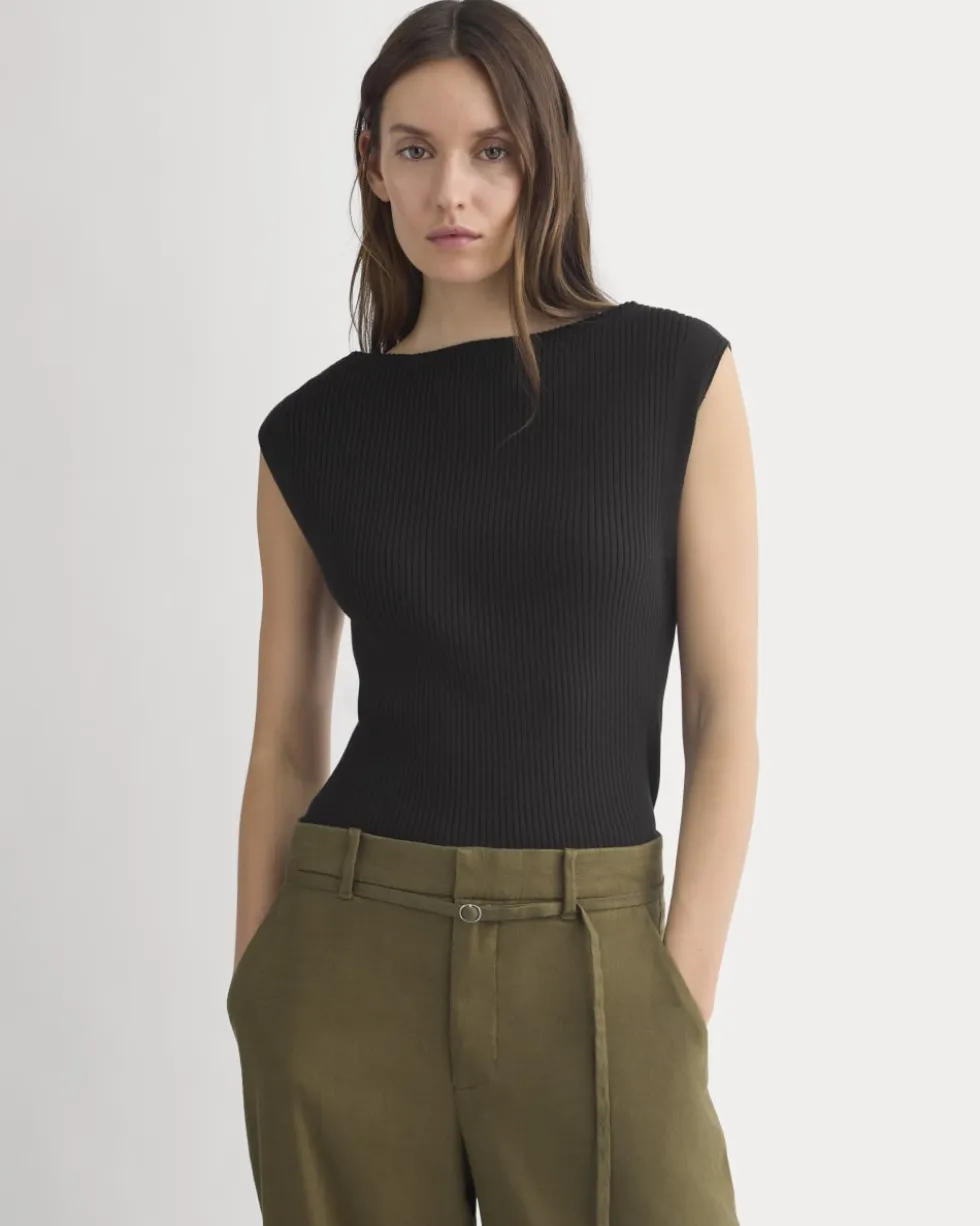 Boat-Neck Ribbed Knit