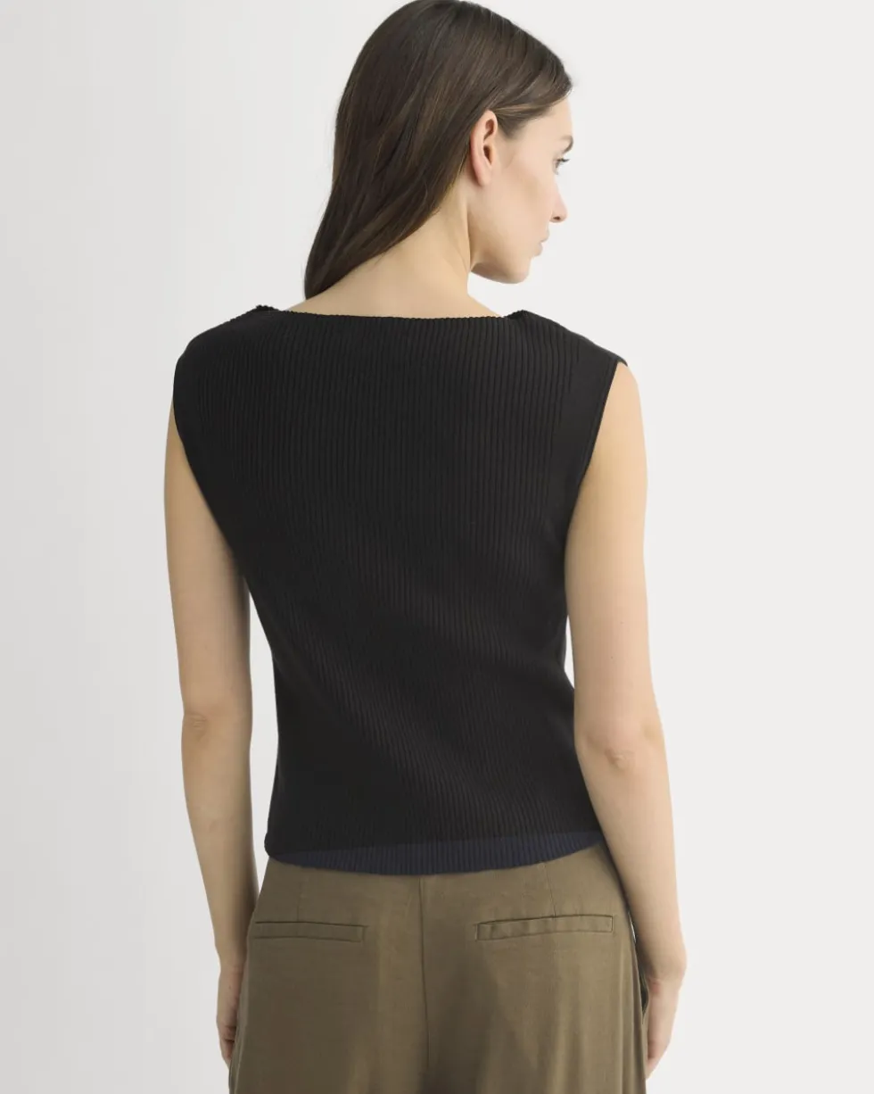 Boat-Neck Ribbed Knit