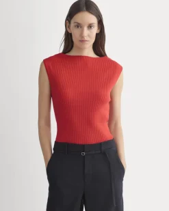 Boat-Neck Ribbed Knit