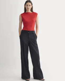 Boat-Neck Ribbed Knit