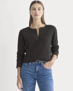Boxy Henley in Cozy Waffle