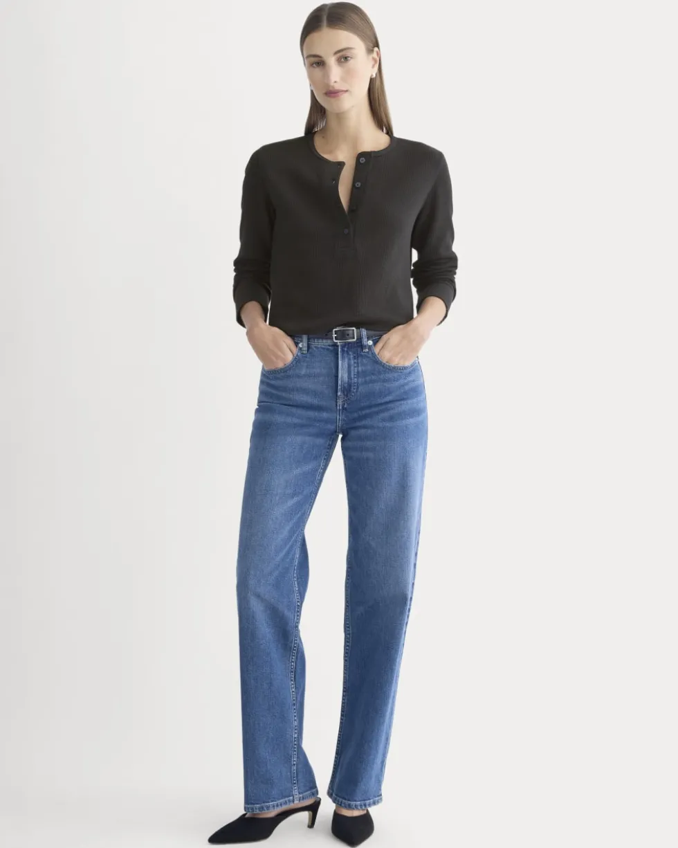 Boxy Henley in Cozy Waffle