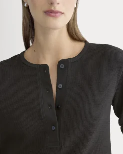 Boxy Henley in Cozy Waffle