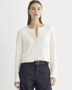 Boxy Henley in Cozy Waffle