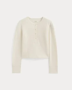 Boxy Henley in Cozy Waffle