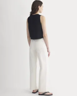 Button-Front Tank in Tape Yarn