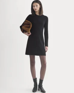 Cashmere Long-Sleeve Mini Dress