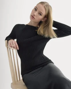 Cashmere Ribbed Boat-Neck Sweater