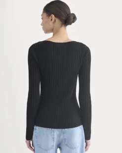 Cashmere Ribbed Boat-Neck Sweater