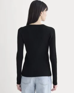 Cashmere Ribbed V-Neck Cardigan