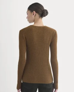 Cashmere Ribbed V-Neck Cardigan