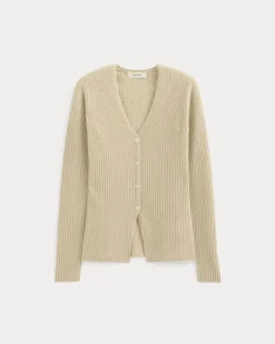 Cashmere Ribbed V-Neck Cardigan