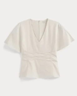 Cinched Top in Stretch Linen