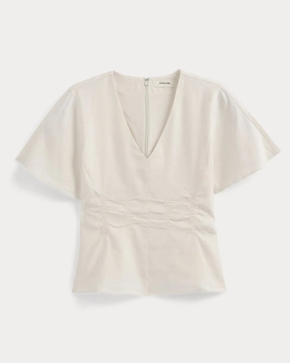 Cinched Top in Stretch Linen
