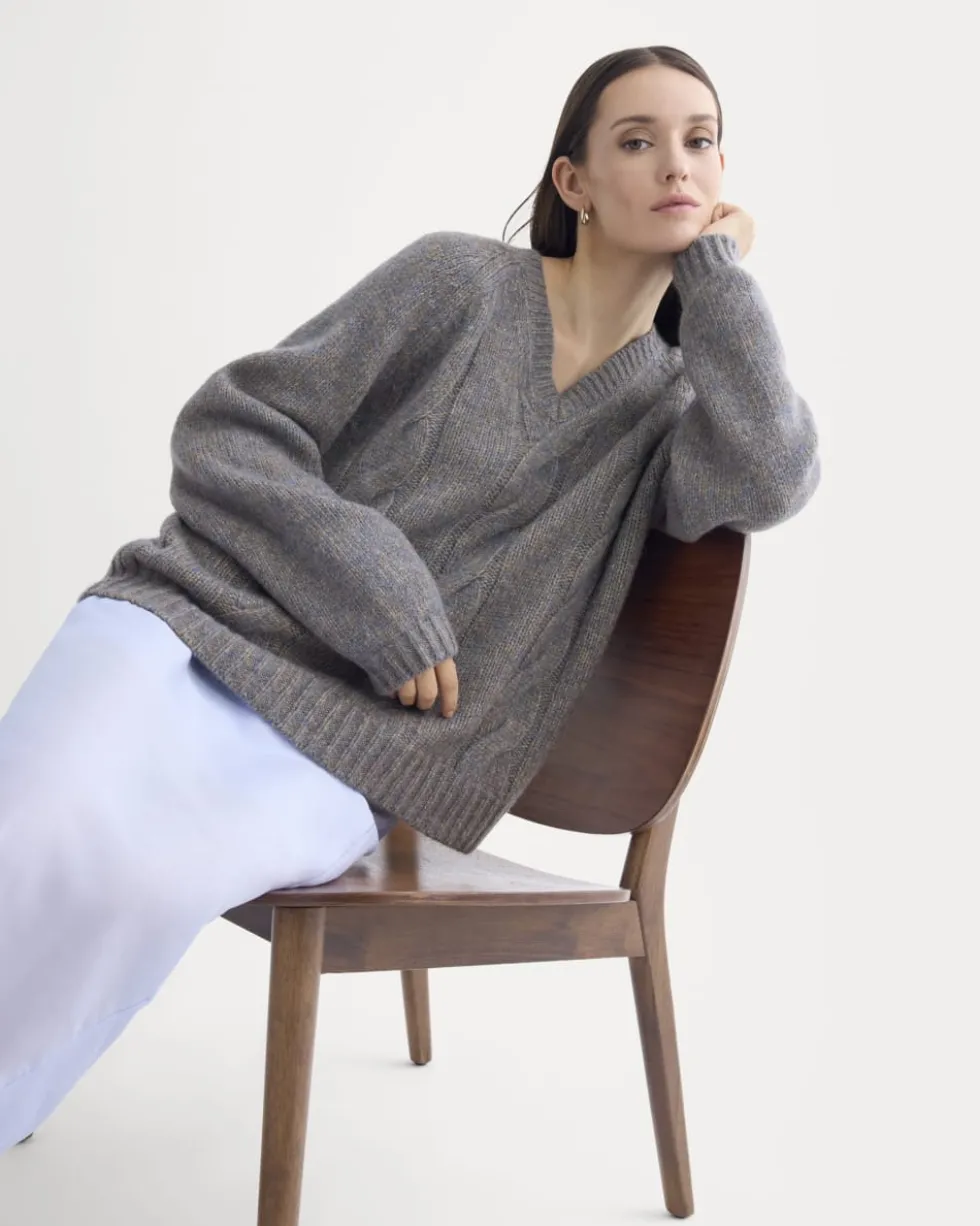 Cloud Cable V-Neck Sweater