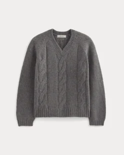 Cloud Cable V-Neck Sweater