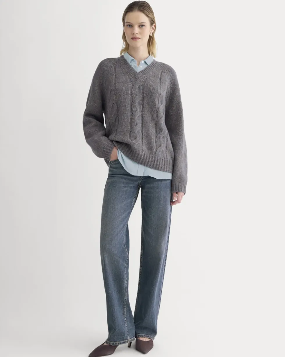 Cloud Cable V-Neck Sweater