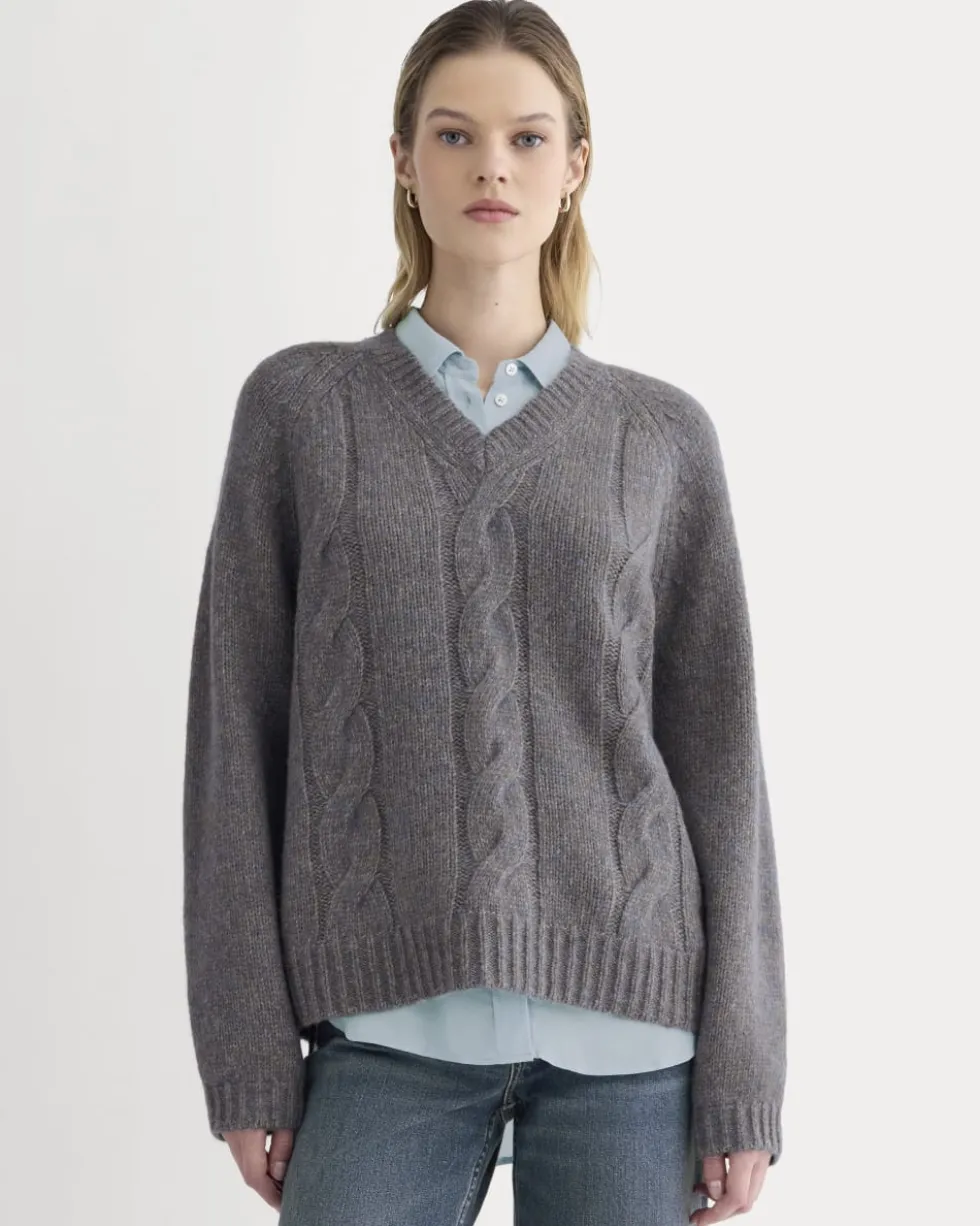 Cloud Cable V-Neck Sweater