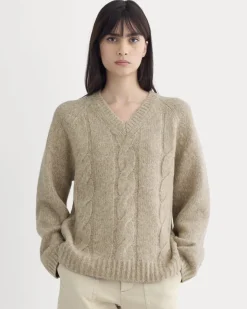 Cloud Cable V-Neck Sweater