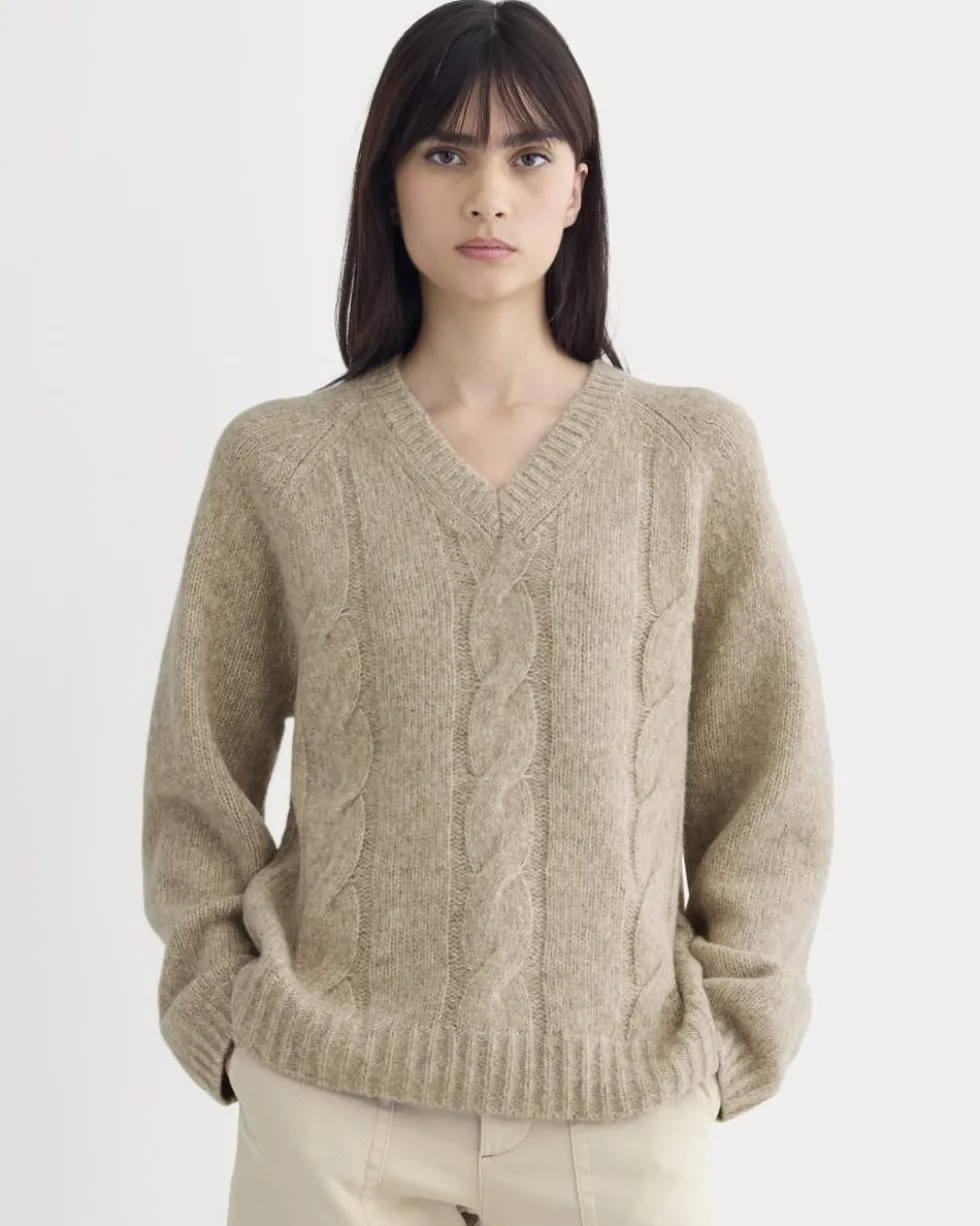 Cloud Cable V-Neck Sweater