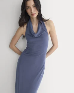 Cowlneck Halter Dress in Butterknit