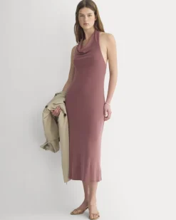 Cowlneck Halter Dress in Butterknit