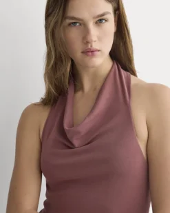 Cowlneck Halter Dress in Butterknit