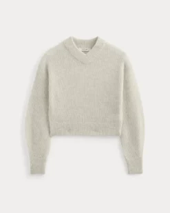 Cropped Cocoon Sweater in Alpaca