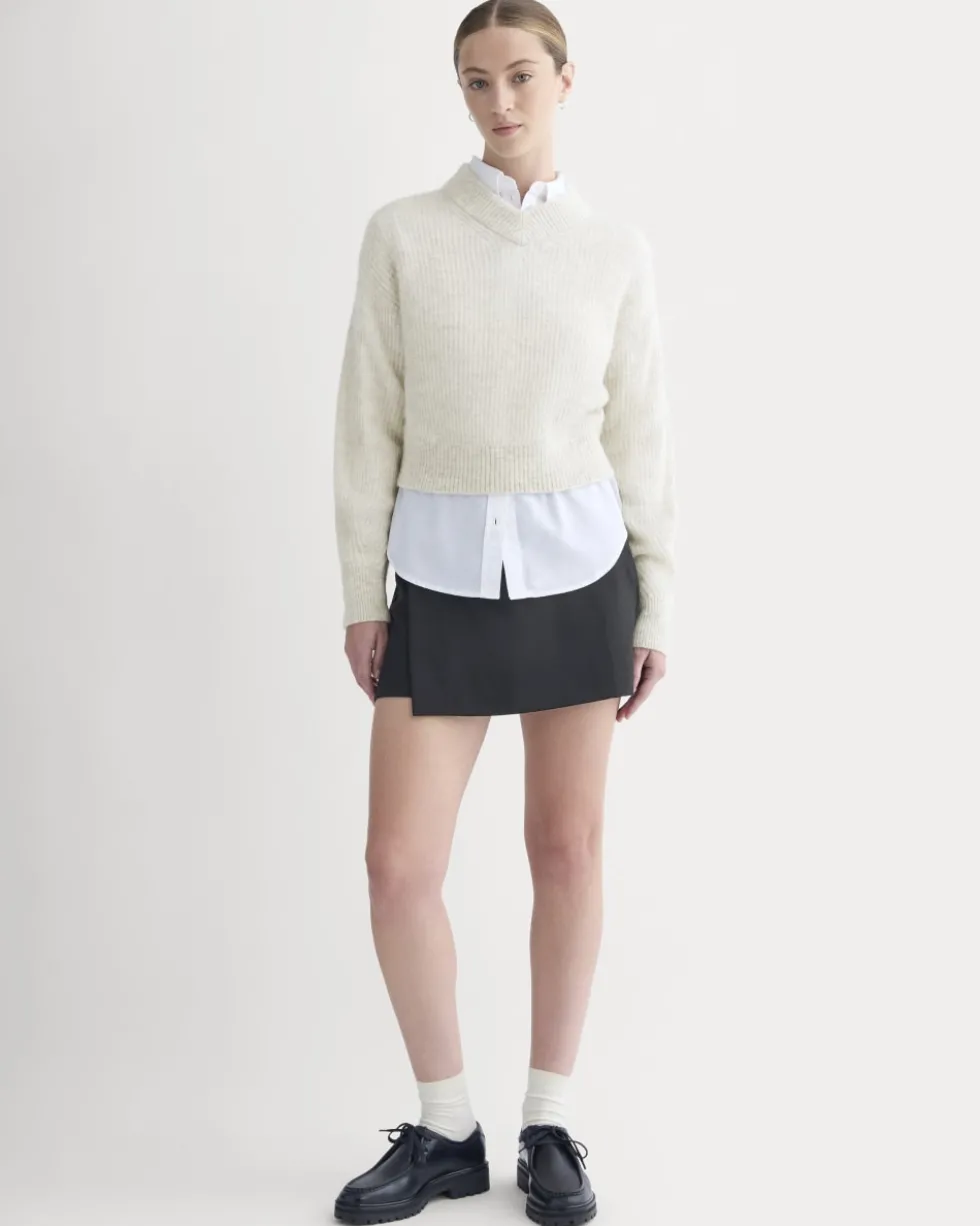 Cropped Cocoon Sweater in Alpaca