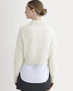 Cropped Cocoon Sweater in Alpaca