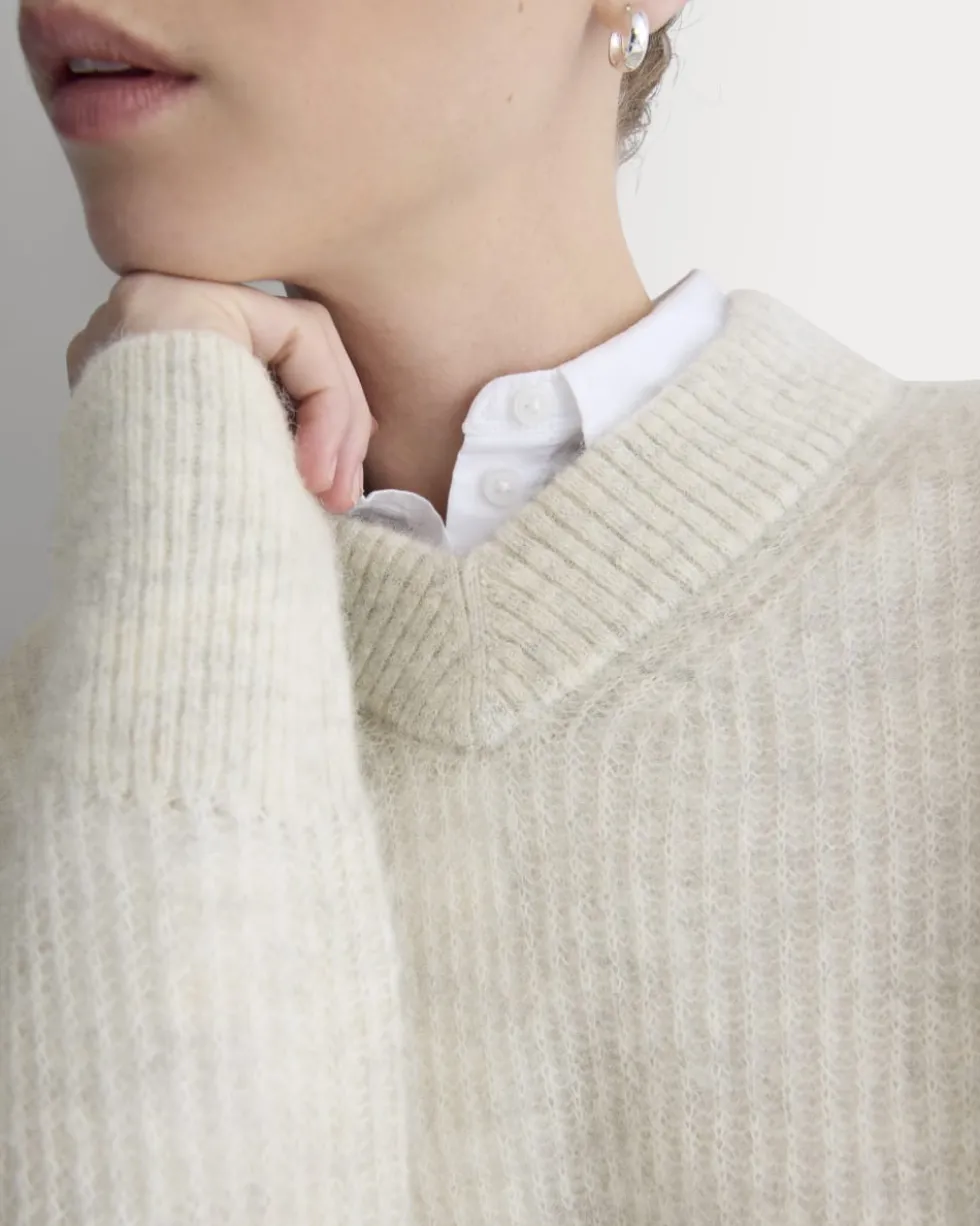 Cropped Cocoon Sweater in Alpaca