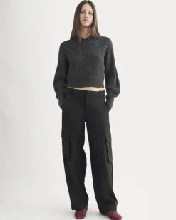 Cropped Cocoon Sweater in Alpaca