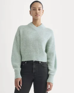 Cropped Cocoon Sweater in Alpaca