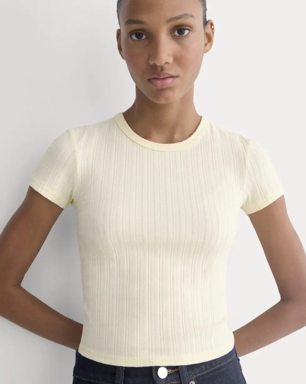 Cropped Crew in Pointelle