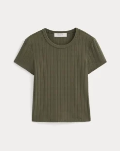 Cropped Crew in Pointelle