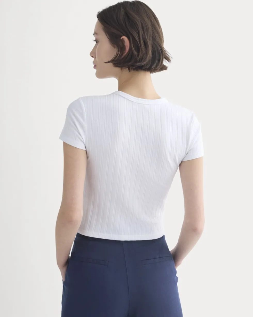 Cropped Crew in Pointelle