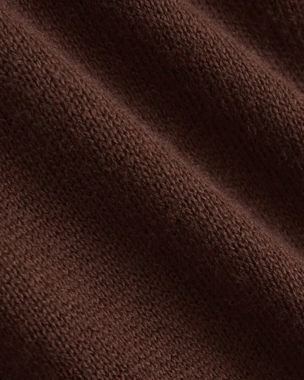 Deep V-Neck Cardigan in Cotton Merino