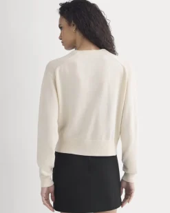 Deep V-Neck Cardigan in Cotton Merino