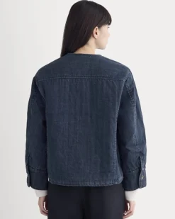 Denim Quilted Barrel Jacket