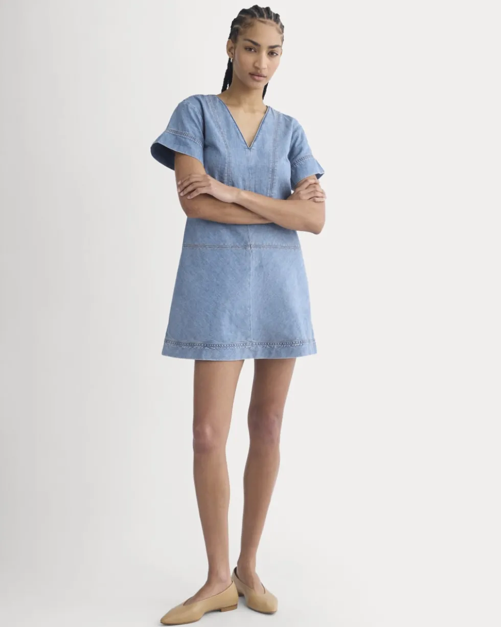Denim Short-Sleeve Dress
