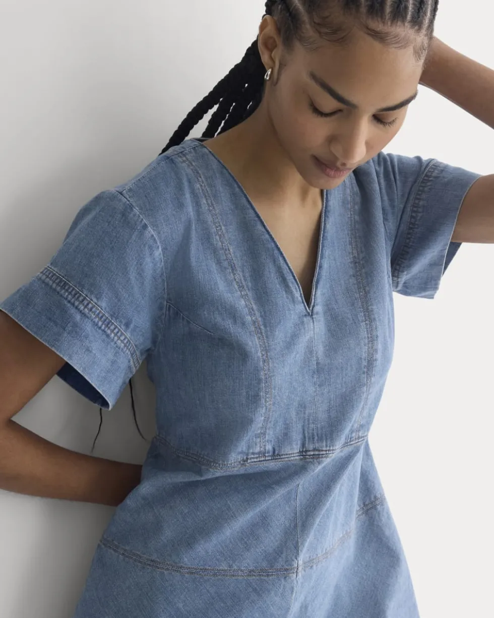 Denim Short-Sleeve Dress