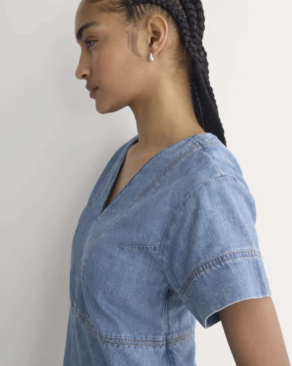 Denim Short-Sleeve Dress