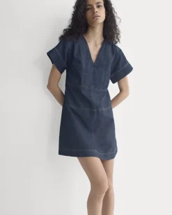 Denim Short-Sleeve Dress