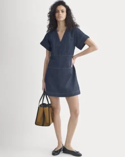 Denim Short-Sleeve Dress