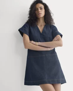Denim Short-Sleeve Dress